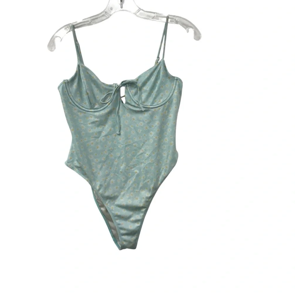 PacSun Teal Floral One-Piece Swimsuit
